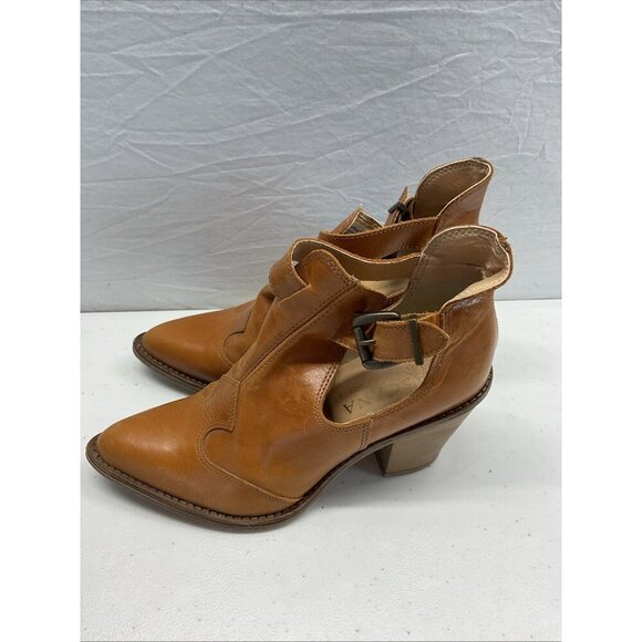 Lascana Leather cut out heeled Booties Ankle US 8 Made‎ in Italy western BOHO 39 - Picture 3 of 9